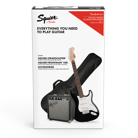 Guitarra Eléctrica Fender En Combo Squier "Stratocaster" Negra.