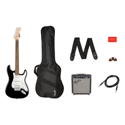 FENDER SQUIER "Stratocaster" / BLACK ELECTRIC GUITAR COMBO.
