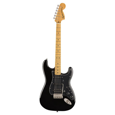 STRATOCASTER CLASSIC SQUIER VIBE BLACK ELECTRIC GUITAR.