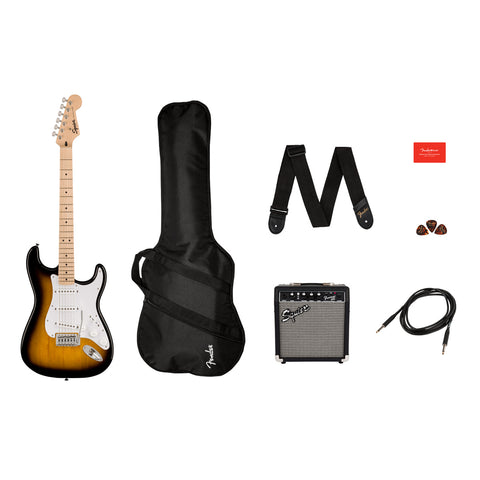 Guitarra Eléctrica En Combo Fender Squier Sonic Sunburst
