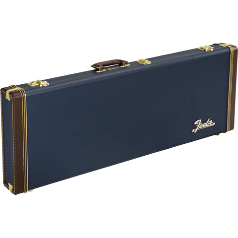 WOODEN CASE FOR FENDER/STRAT/TELE/NAVY BLUE ELECTRIC GUITAR