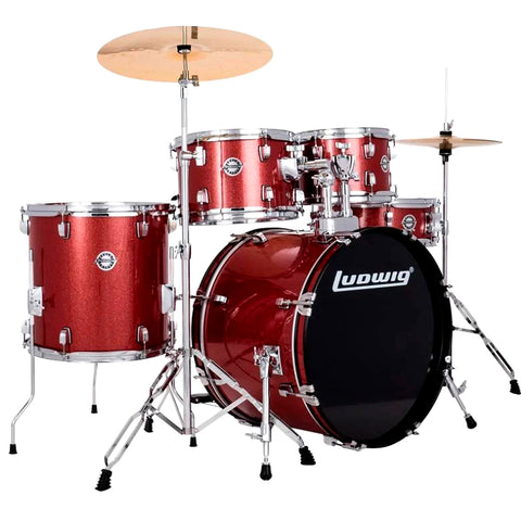 Batería Ludwig Accent 5pc Sparkle Lc19514dir Rojo