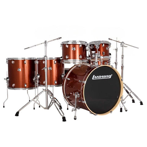 Bateria Acustica Ludwig Evolution 6pc 22" Con Hard & Zbt Pack Copper Sparkle Le622024