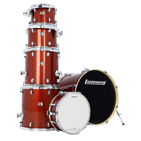 Bateria Acustica Ludwig Evolution 6pc 22" Con Hard & Zbt Pack Copper Sparkle Le622024