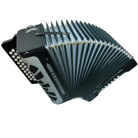 HOHNER REY VALLENATO GCF BLACK ACCORDION.