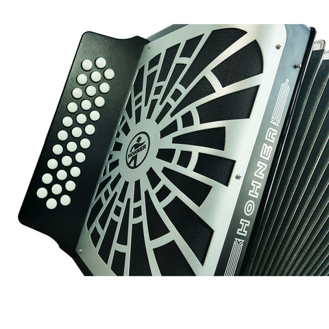 HOHNER REY VALLENATO GCF BLACK ACCORDION.