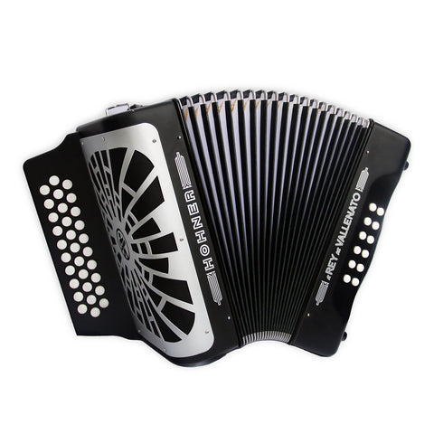 HOHNER REY VALLENATO GCF BLACK ACCORDION.
