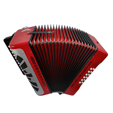 HOHNER REY VALLENATO KISSES RED ACCORDION