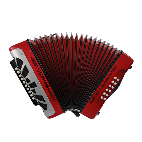HOHNER REY VALLENATO KISSES RED ACCORDION