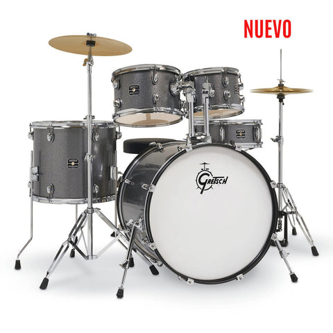 Batería Acústica Gretsch Completa Renegade Grey Sparkle