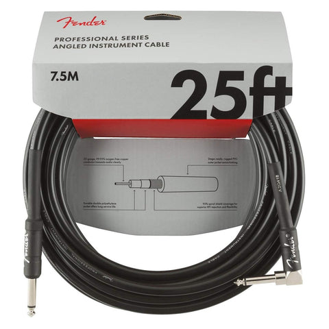 FENDER ANGLED PROFESSIONAL CABLE OF 7.5 METERS BLACK.