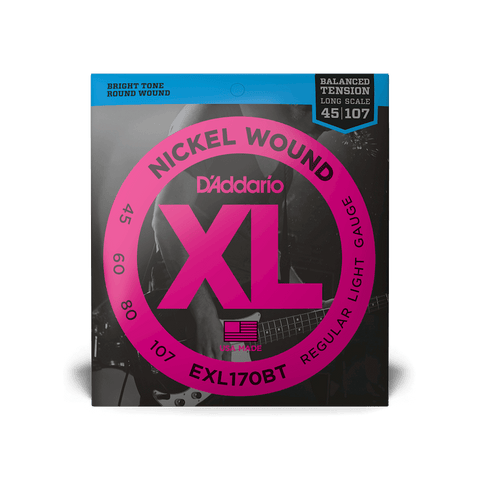 SET DE 4 CUERDAS PARA BAJO D´ADDARIO CALIBRE 45/107 EXL170BT