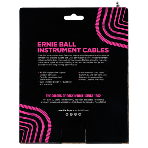 Cable Entorchado Ernie Ball Punta En L De 9 Metros Blanco
