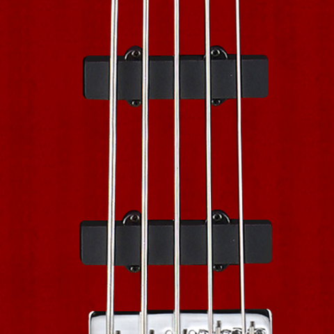 CORT ACTION-V PLUS TRANSLUCENT RED ELECTRIC BASS.