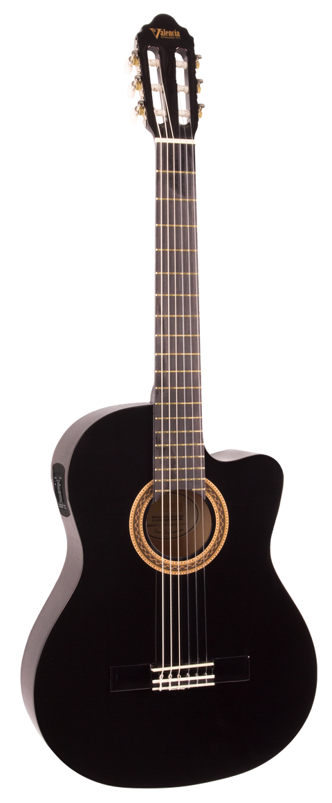 Guitarra Electroacústica Valencia 4/4 Vc104ce Cutaway Negra