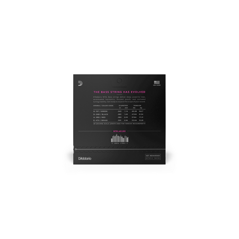 Set De 4 Cuerdas D'addario Para Bajo Nyxl45100 45-100