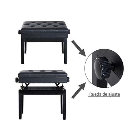 ADJUSTABLE PIANO CHAIR PEARL RIVER S480BZ2 EBONY POLISH