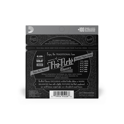 Set De Cuerdas Para Guitarra Clasica D´Addario Proarte Ej29 Tension Media