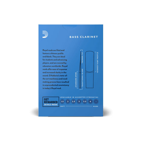 Caña Para Clarinete Bajo Rico Royal #2.0 Und