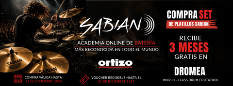 Compra tu Pack SABIAN y recibe 3 meses gratis en DRUMEO