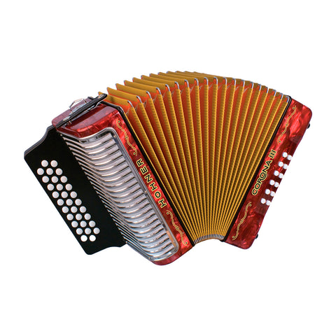 Acordeon Hohner Corona III Adg Rojo