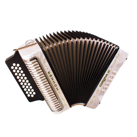 Acordeon Hohner Corona III Adg Blanco