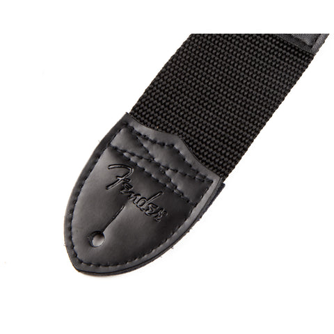 Correa Para Guitarra Fender Black Polyester Logo Rojo