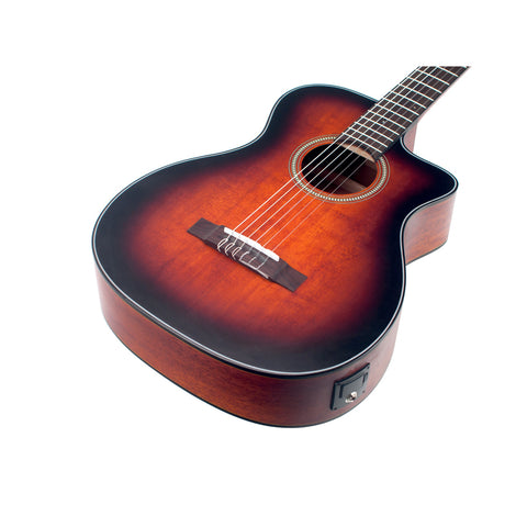 Guitarra Electroacustica Valencia 4/4 Cuerdas Nylon Sunburst