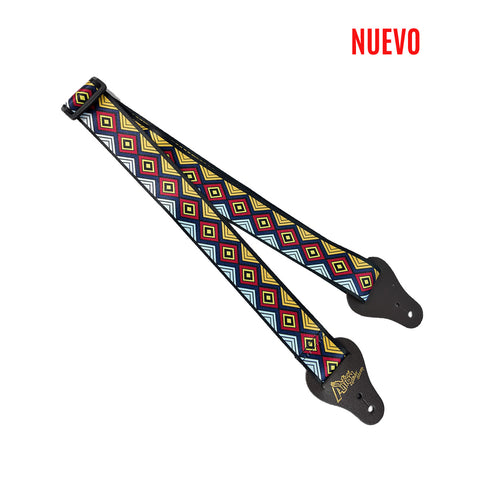 Correa Para Guitarra Multicolor Rombo Tricolor