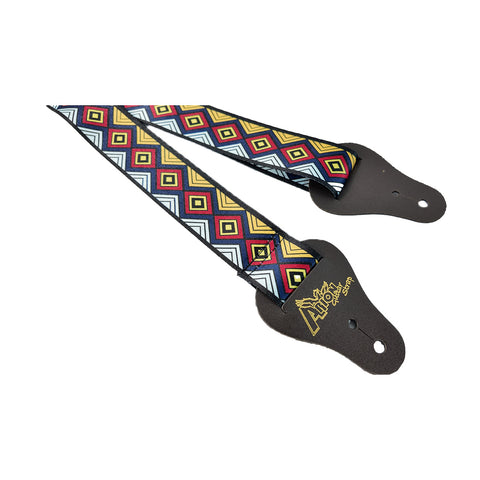 Correa Para Guitarra Multicolor Rombo Tricolor