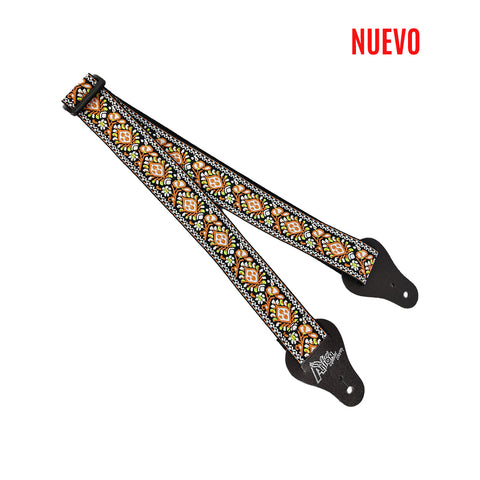 Correa Para Guitarra Bordada Floral