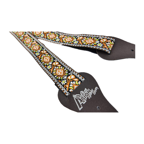 Correa Para Guitarra Bordada Floral