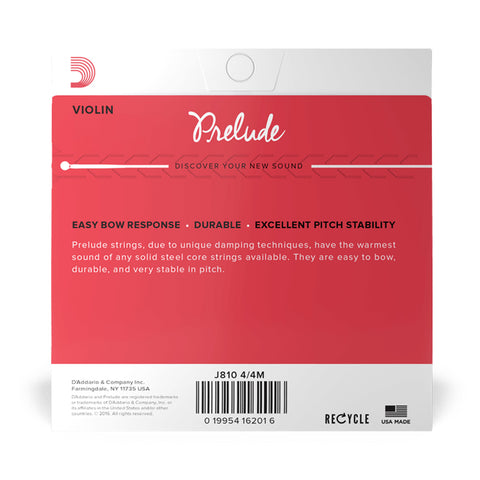 Set De Cuerdas Para Violin D´Addario Prelude J810 4/4