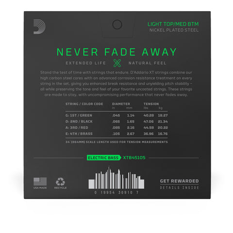 Set De Cuerdas Para Bajo Electrico Daddario Xte0942 Calibre 9-42