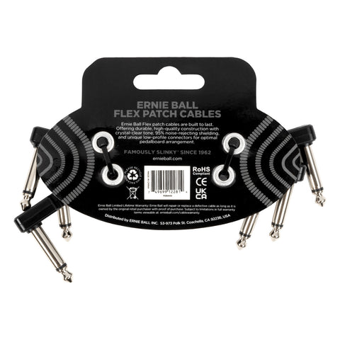 Cables De Conexion De Guitarra 3 Ernie Ball Negro P06443