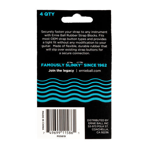 Bloqueador De Correa En Goma Color Azul Ernie Ball P05619