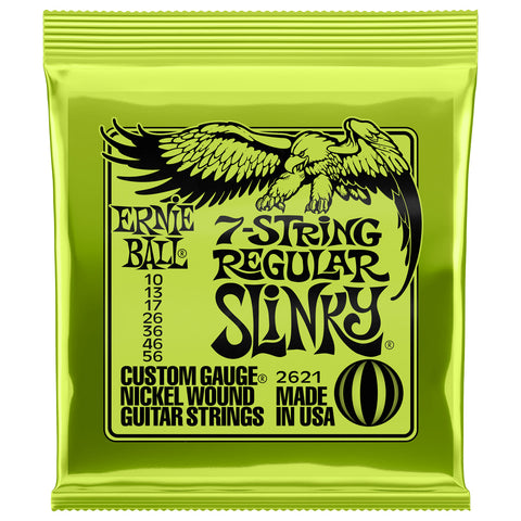 SET OF 7 STRINGS FOR ELECTRIC GUITAR ERNIE BALL P02621 SLINKY CALIBER 10/56
