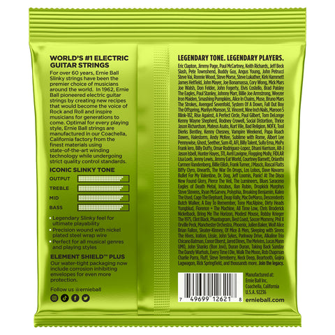 SET OF 7 STRINGS FOR ELECTRIC GUITAR ERNIE BALL P02621 SLINKY CALIBER 10/56