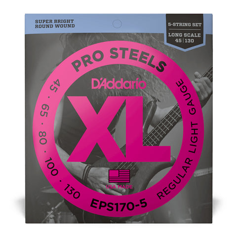 Set De 5 Cuerdas Para Bajo D'addario Calibre 45/130 Eps 170-5