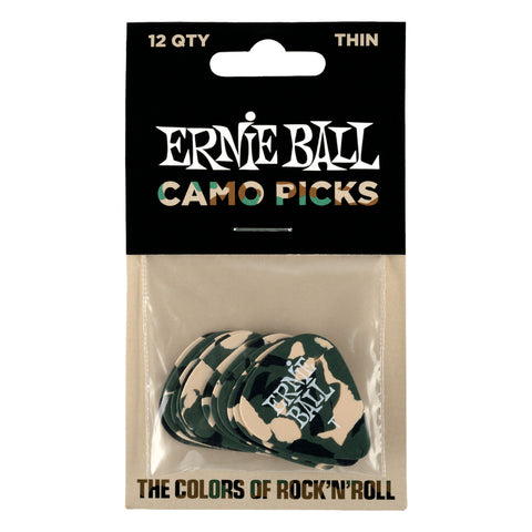 Picks Delgados Celuloide Por 12 Uni Ernie Ball P09221 Camuflado