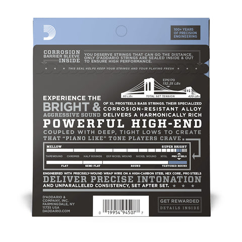 SET OF 4 D´ADDARIO BASS STRINGS CALIBER 45/100 EPS170