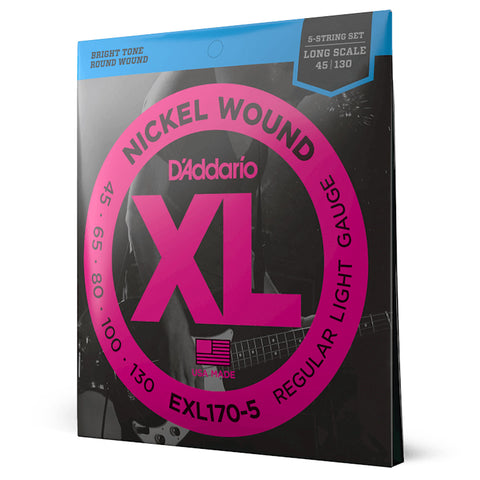 Set De 5 Cuerdas Para Bajo D'addario Calibre 45/130 Exl170-5