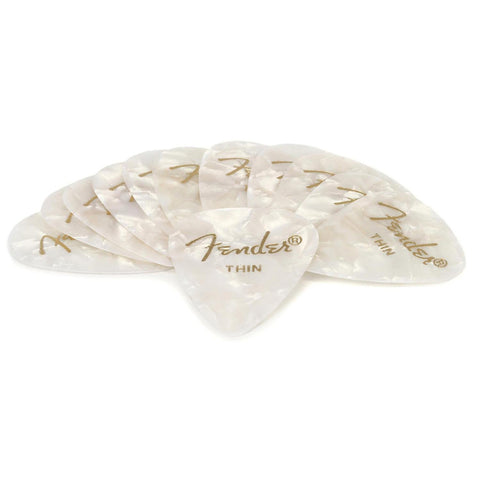 Picks Fender En Celuloide Delgados 12 Und Nacarado
