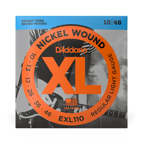 D'ADDARIO ELECTRIC GUITAR STRING SET CALIBER 10/46 EXL110.