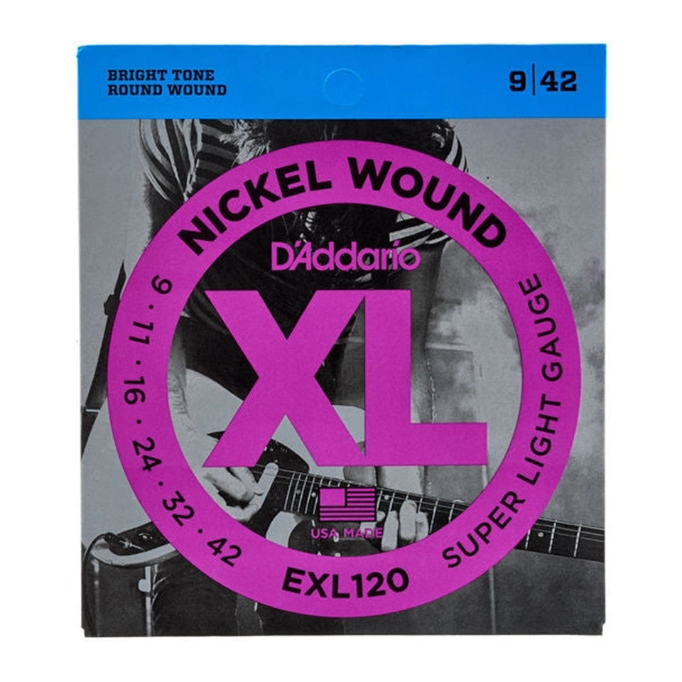 SET DE CUERDAS PARA GUITARRA ELECTRICA D'ADDARIO CALIBRE 9/42 EXL120