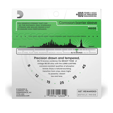 Set De Cuerdas Para Guitarra Acustica Daddario Ez890