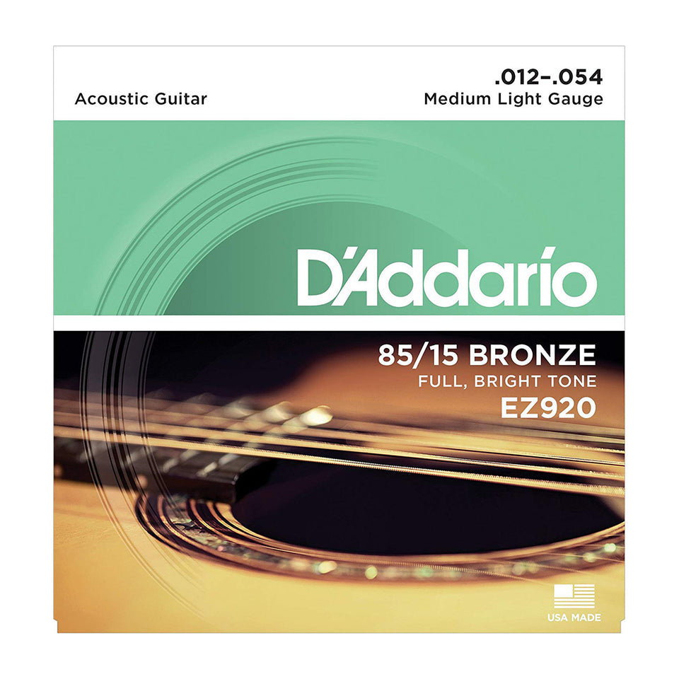 SET DE CUERDAS PARA GUITARRA ACUSTICA D'ADDARIO CALIBRE 12/54 EZ920