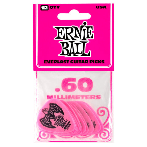 Picks Ernie Ball Everlast Calibre 60mm Rosado P09179 12 Uni