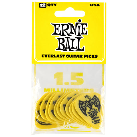 Picks Ernie Ball Evrlst Calibre 1,5 Mm P09195 Amarillo 12 Uni