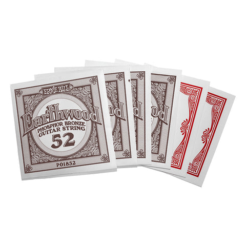 ERNIE BALL EARTHWOOD ACOUSTIC GUITAR STRING SET CALIBER 11/52. 